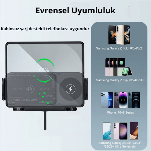 Arabastil OneTouch 15W Kablosuz Şarjlı Araç Telefon Tutucu - Arabastil.com