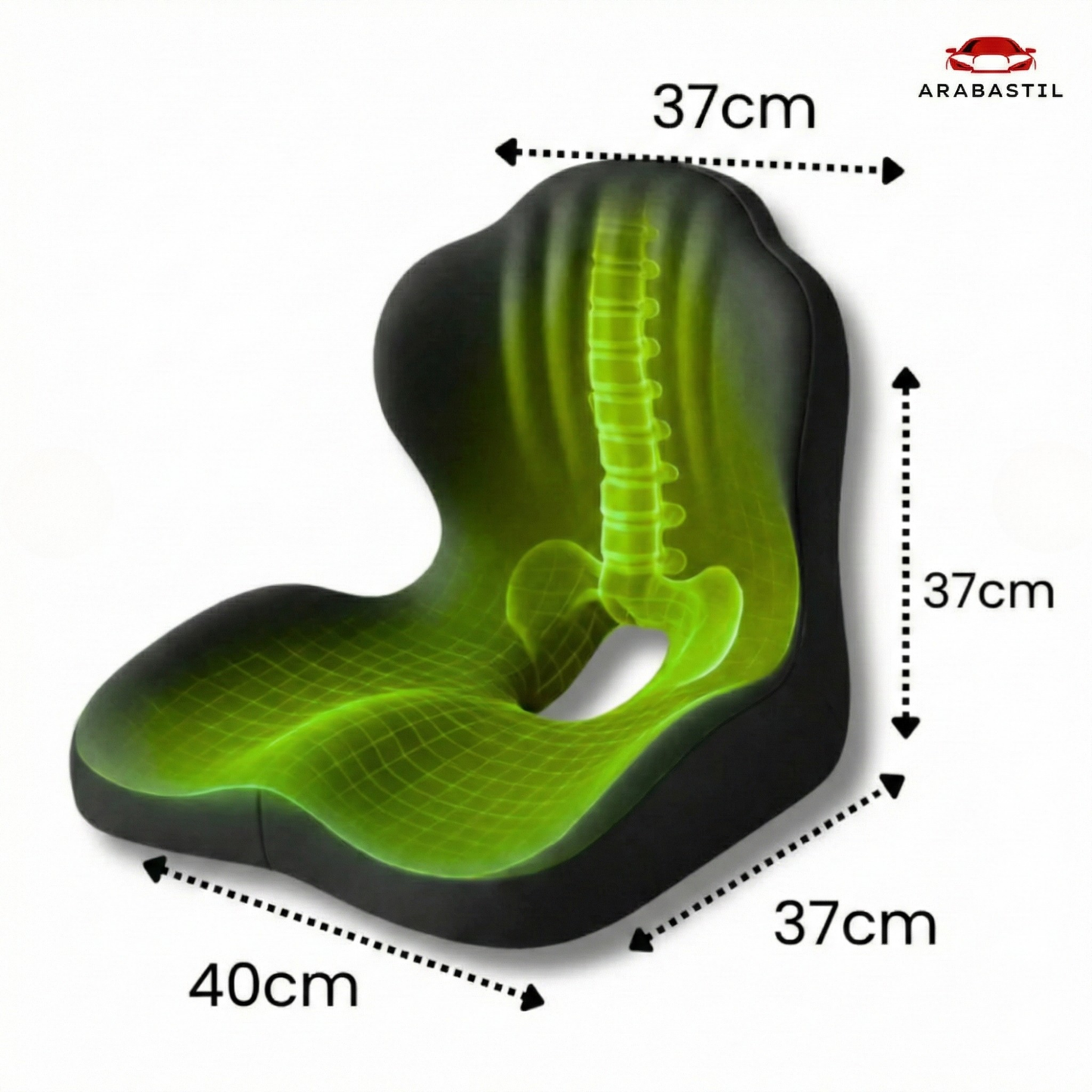 Arabastil™ ComfortLift – Gelişmiş Visco Oturma Minderi