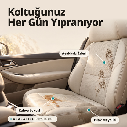 Arabastil™ Dry-Touch Premium Araç Koltuk Koruyucu Kılıf (%99 Su geçirmez+Evrensel Uyumlu)