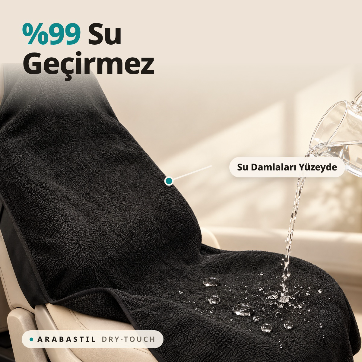 Arabastil™ Dry-Touch Premium Araç Koltuk Koruyucu Kılıf (%99 Su geçirmez+Evrensel Uyumlu)
