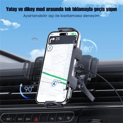 Arabastil OneTouch 15W Kablosuz Şarjlı Araç Telefon Tutucu - Arabastil.com