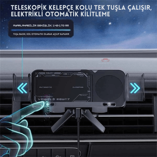 Arabastil OneTouch 15W Kablosuz Şarjlı Araç Telefon Tutucu - Arabastil.com